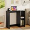 31.5 Inch Modern Black Wooden Laptop Desk with 2-Tier Storage Shelf for Small Home Office